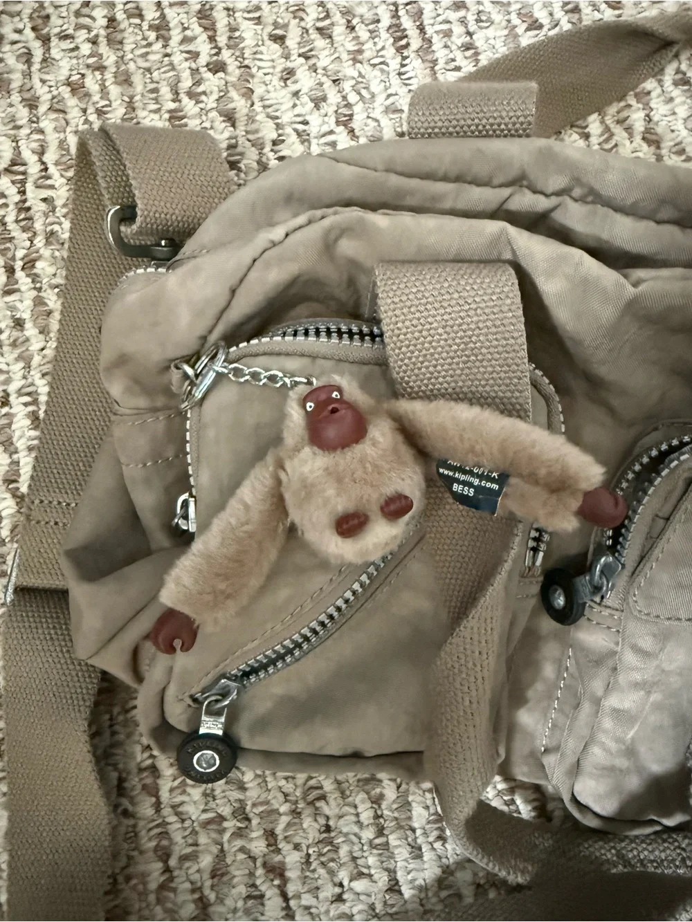 Taupe Kipling Defea Multi-Pocket Women’s Shoulder Bag